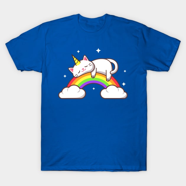 Caticorn Rainbow T-Shirt by machmigo